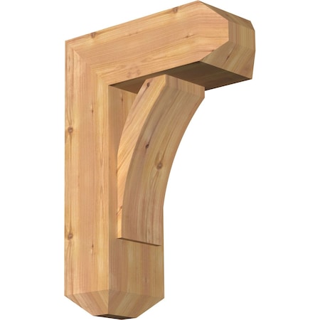 Ekena Millwork Thorton Craftsman Smooth Bracket w/ Offset Brace, Western Red Cedar, 7 1/2"W x 18"D x 26"H BKT0806X18X26THR04SWR